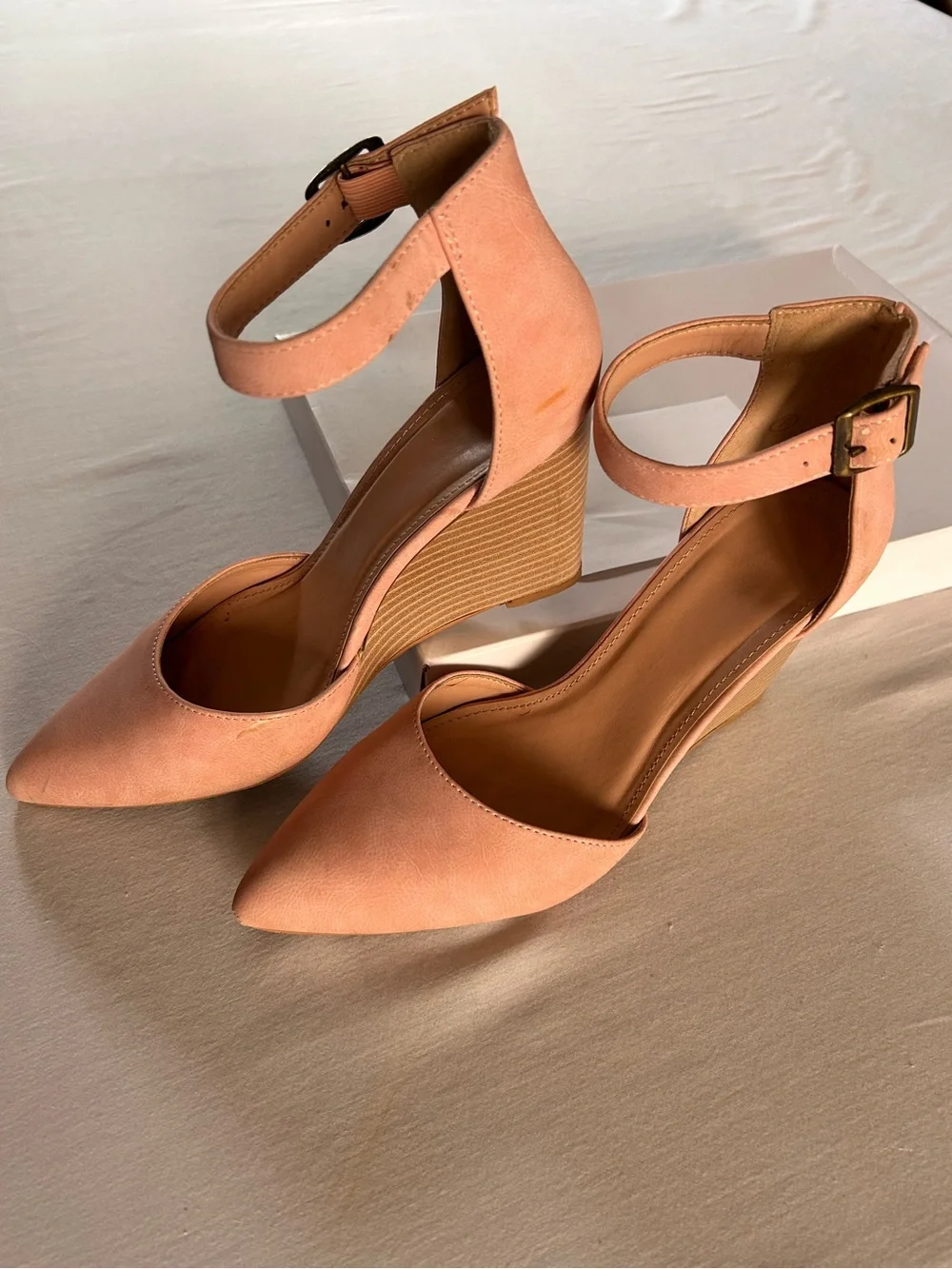 Ankle-Strap Pink Wedge Heels - Chic Everyday Comfort
